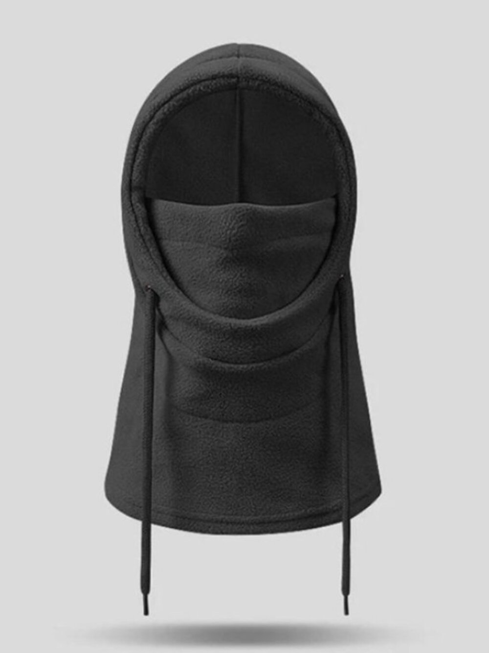 Black Kids Fleece Balaclava Hat Windproof Warm Full Cover Hooded Beanie Scarf